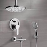 Remer TSH37 Tub and Shower Faucet Set with Handheld and Ceiling Rain Shower Head